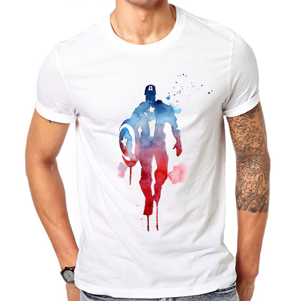 1000x1000 Captain America Superman Avengers T Shirt Gullprint Gullprint - Captain America Watercolor
