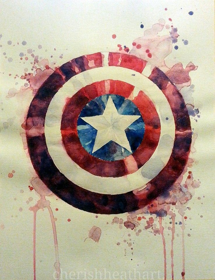738x960 Captain America Watercolor Art Capt America - Captain America Watercolor