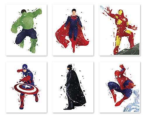 500x400 P33 Superhero Wall Decor Poster Legends Art Prints - Captain America Watercolor