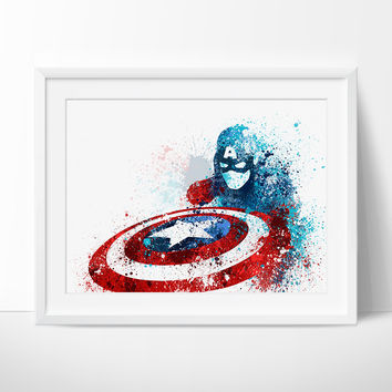 354x354 Best Captain America Poster Art Products On Wanelo - Captain America Watercolor