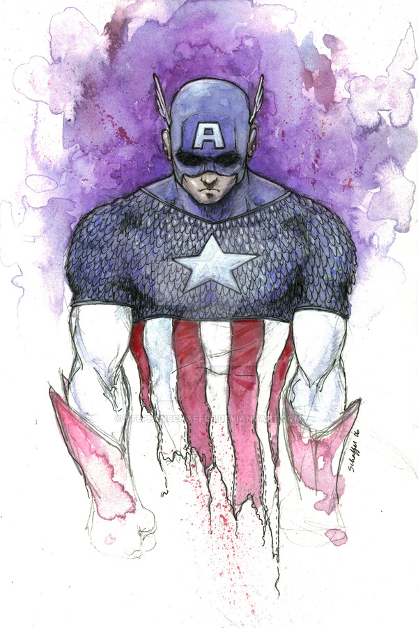600x901 Captain America - Captain America Watercolor