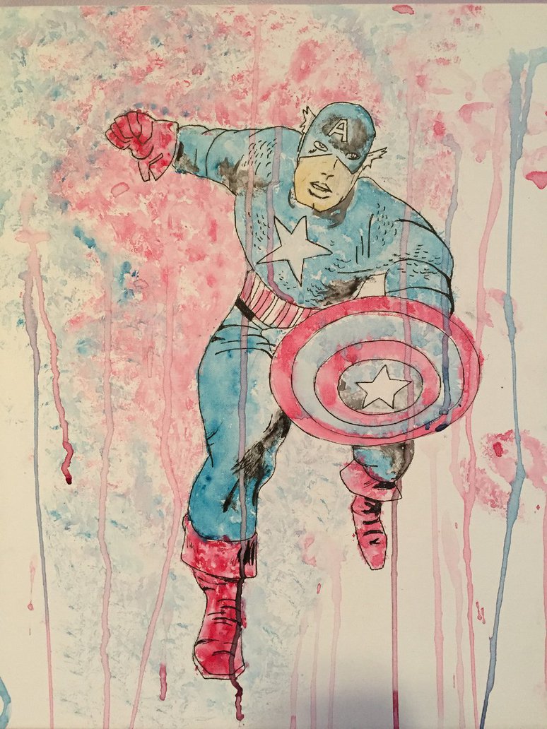 774x1032 Captain America Watercolor By Emmahuntington - Captain Watercolor