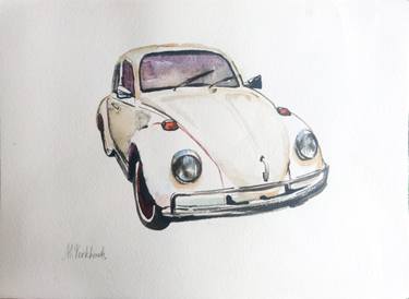 375x274 Vintage Car. Painting By Margaryta Verkhovets Saatchi Art - Car Watercolor