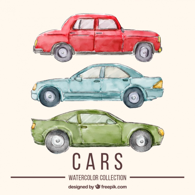 626x626 Watercolor Car Set Stock Images - Car Watercolor