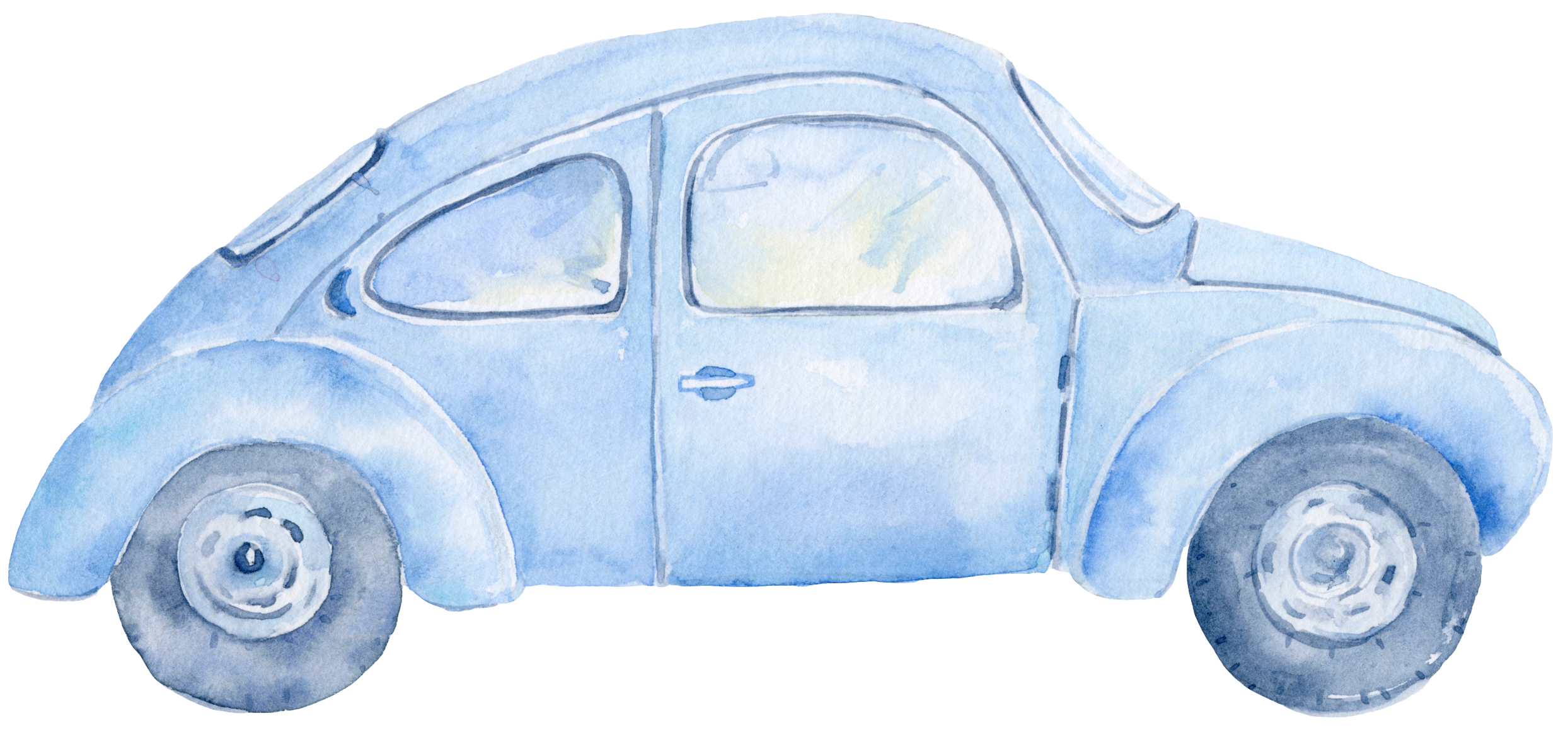 2488x1167 Car Watercolor Painting Clip Art - Car Watercolor