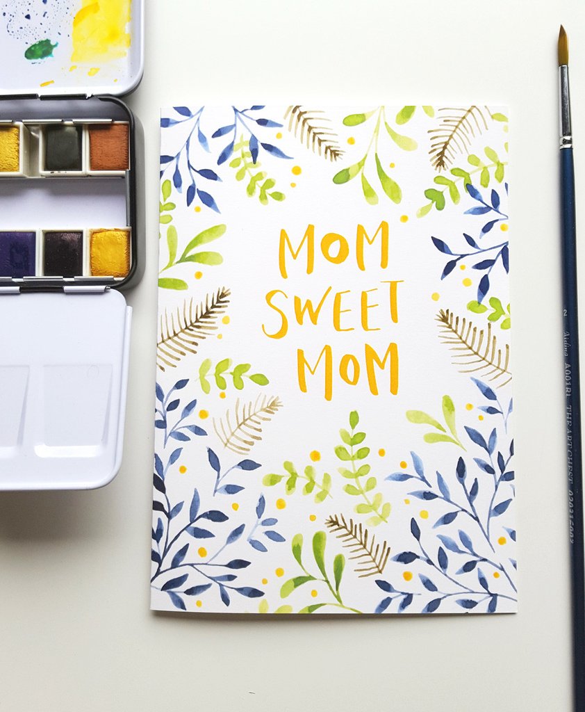 842x1024 Mom Sweet Mom - Card Watercolor