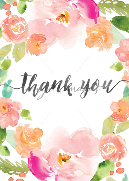 429x600 Printable Painted Flower Thank You Card. Diy Watercolor Flower - Card Watercolor