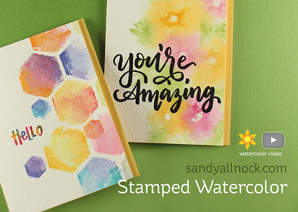 600x428 Stamped Watercolor Cards The Stamp Market Sandy Allnock - Card Watercolor