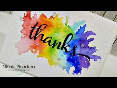 480x360 Watercolor Burst Card - Card Watercolor