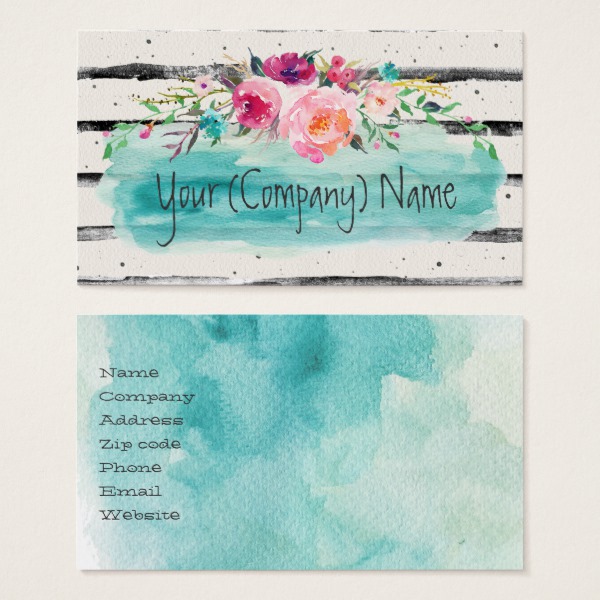 600x600 Watercolor Business Cards - Card Watercolor