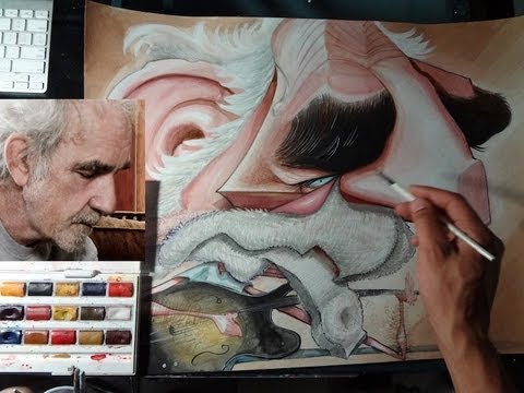 480x360 Jj Cale Caricature - Caricature Watercolor