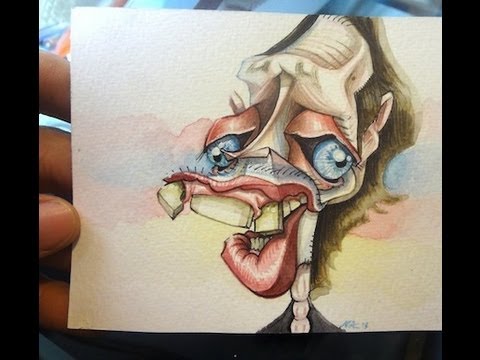 480x360 Steve Buscemi Exaggerated Caricature - Caricature Watercolor