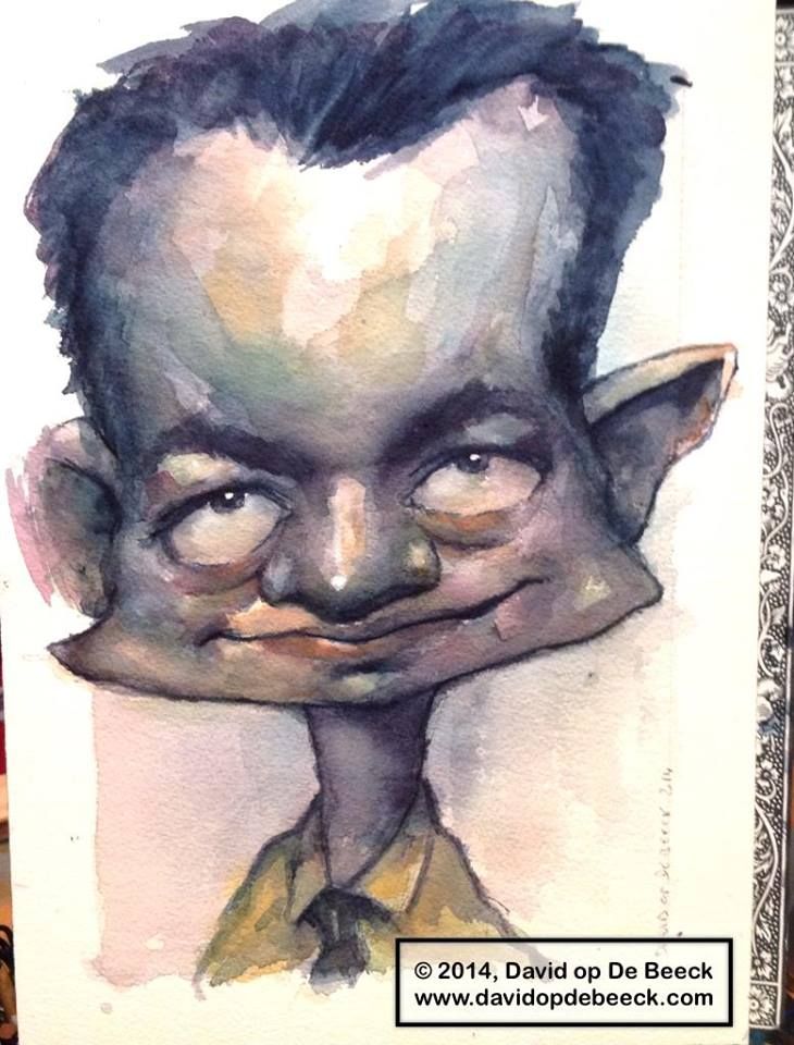 730x960 Watercolor Caricature Of Marvin Lorenz, Painted January 2014 - Caricature Watercolor