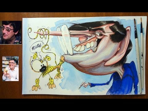 480x360 Andre Franquin Caricature - Caricature Watercolor