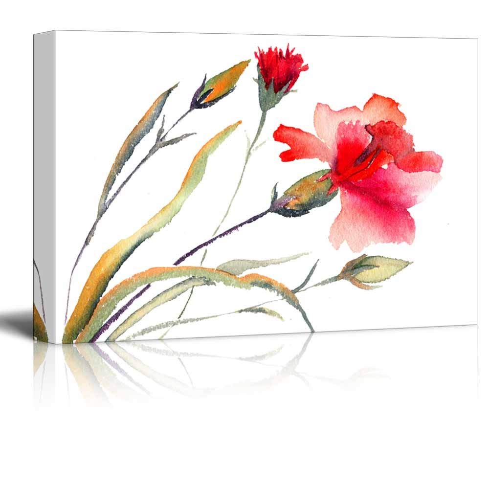 1000x1000 Red Blooming Carnation Watercolor Art Painting Decor - Carnation Watercolor