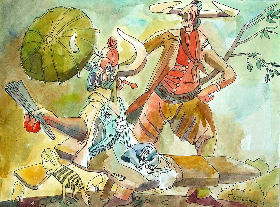 1079x800 Drawings - Cartoon Watercolor