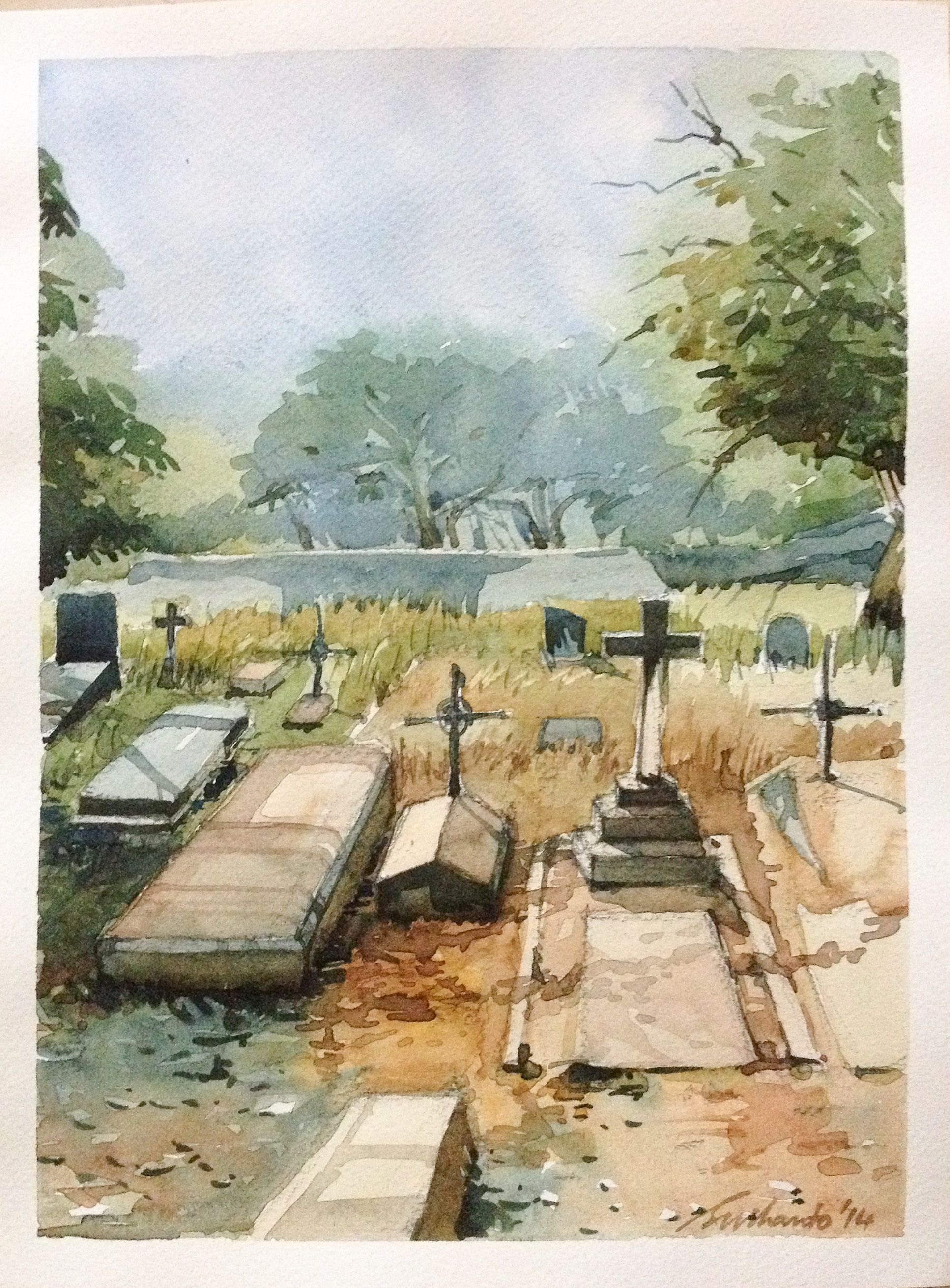 1933x2621 Catholic Cemetary - Catholic Watercolor