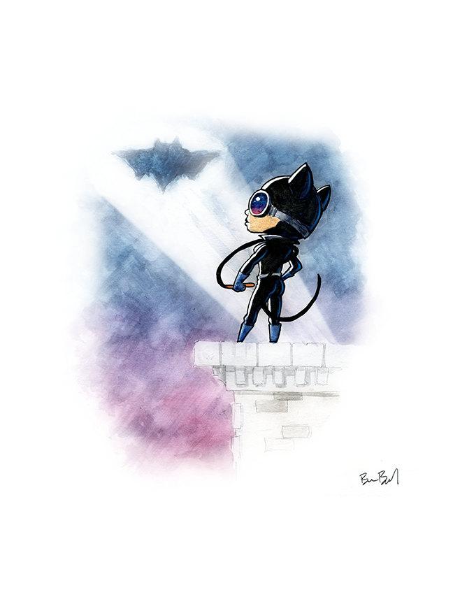 648x864 Catwoman Watercolor Print Ben Byrd Art - Catwoman Watercolor