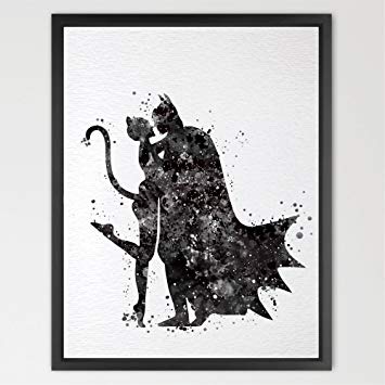 355x355 Dignovel Studios 8x10 Batman And Catwoman Watercolor - Catwoman Watercolor
