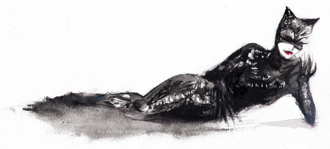 662x300 Catwoman Watercolor By Mistersnapple - Catwoman Watercolor