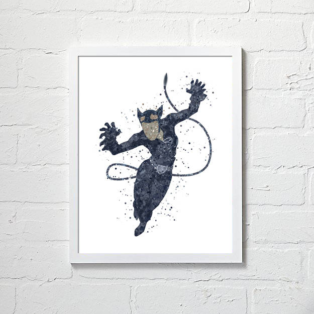 625x625 Catwoman Wall Art Catwoman Watercolor Catwoman Printables Etsy - Catwoman Watercolor