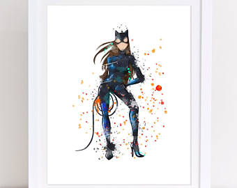 340x270 Catwoman Watercolor Etsy - Catwoman Watercolor