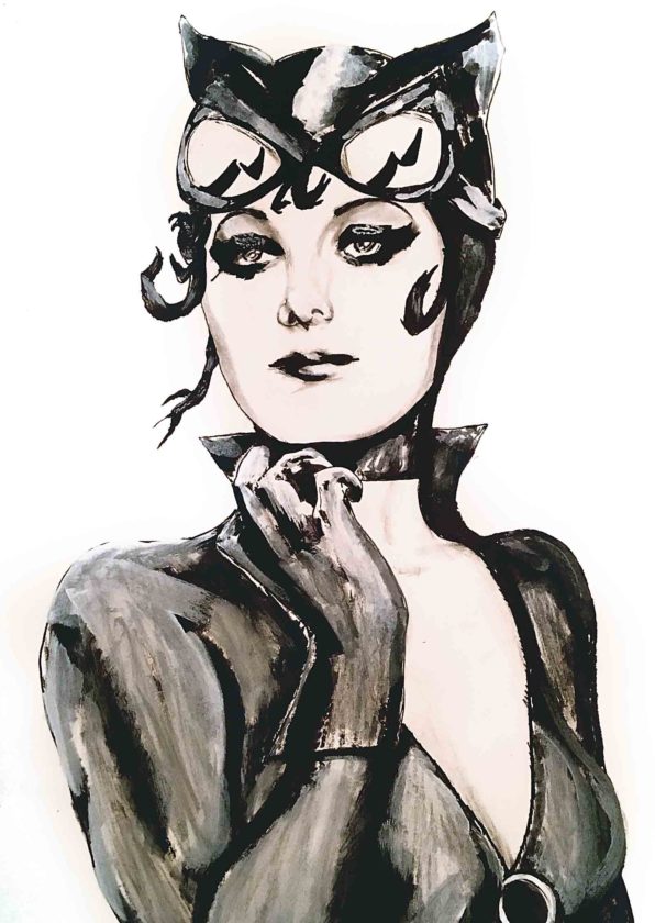 596x840 Parkersburg Artists To Exhibit Work - Catwoman Watercolor