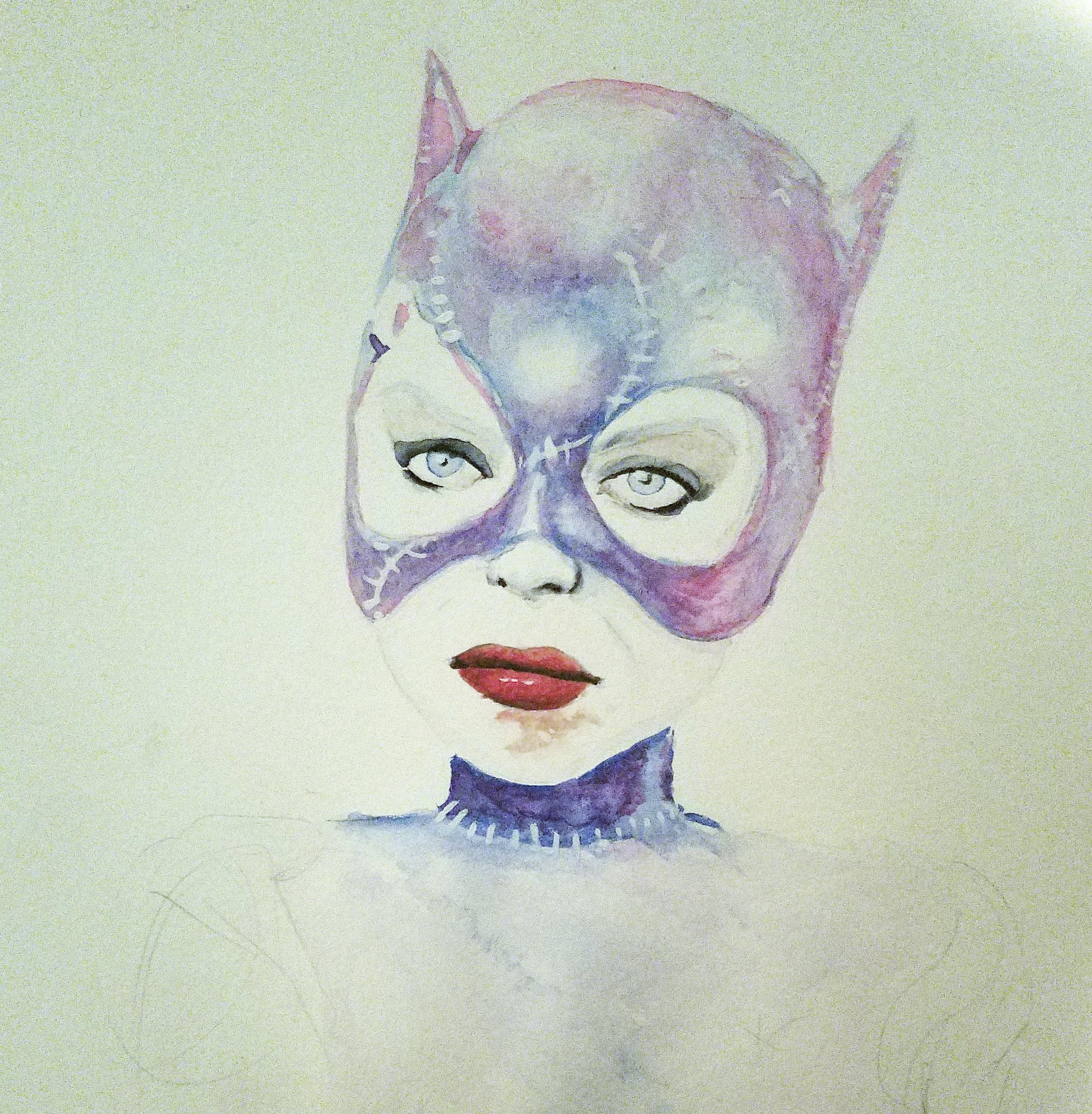 2818x2875 Pfieffer Catwoman. Watercolor. 2018 Catwoman - Catwoman Watercolor
