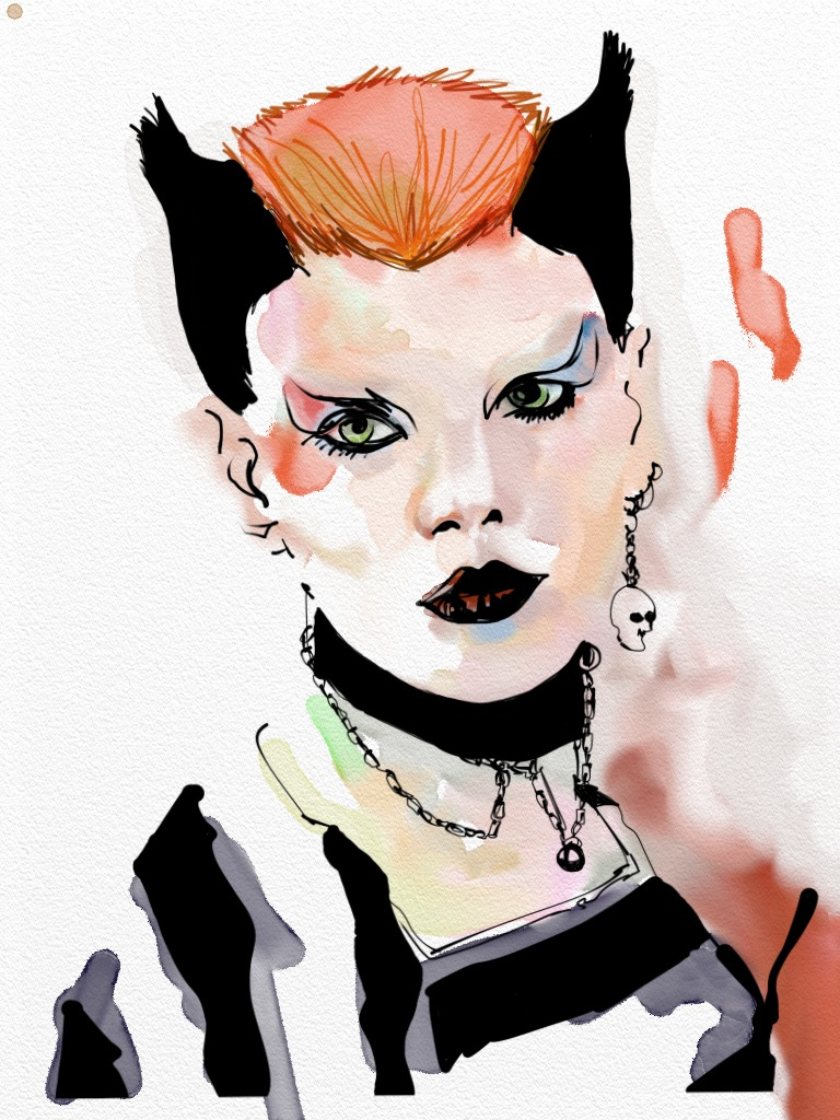 768x1024 Soo Catwoman Watercolor Sketchbook Ink + Art Rage - Catwoman Watercolor