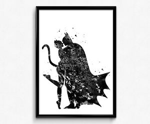 300x247 Batman And Catwoman, Superhero, Watercolor Art Poster, Print (236 - Catwoman Watercolor