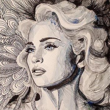 354x354 Shop Celebrity Portraits On Wanelo - Celebrity Watercolor Portraits