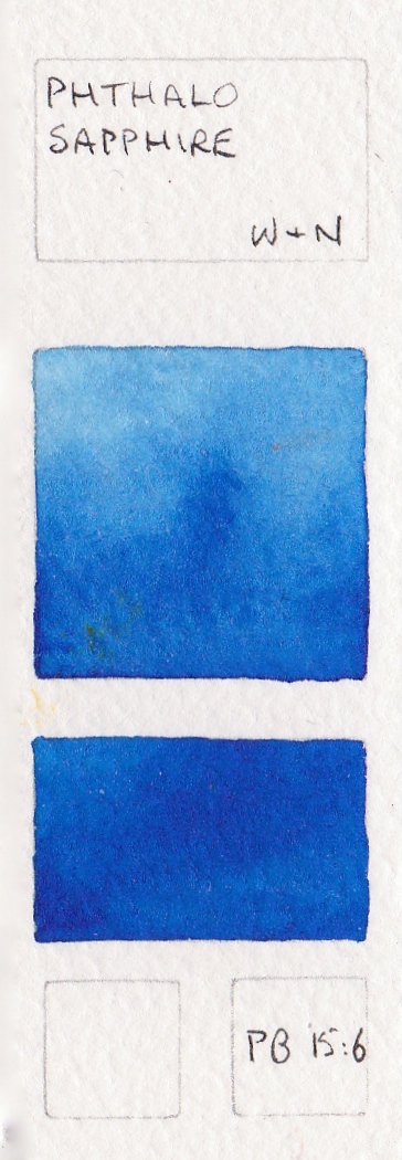 364x1050 Blue Watercolour Swatches - Cerulean Blue Watercolor