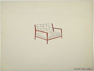 300x226 Stewart Ross James Pencil Watercolor Design Furniture Chair Mid - Chair Watercolor