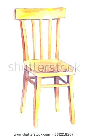 300x470 Stunning Yellow Wooden Chair Yellow Wooden Chair Watercolor - Chair Watercolor
