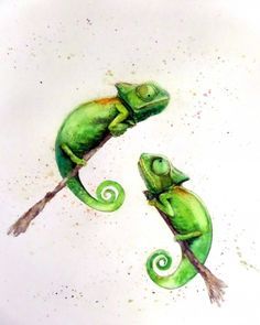 236x295 Chameleon Watercolor Painting Giclee Print Fine Art Watercolor 10 - Chameleon Watercolor