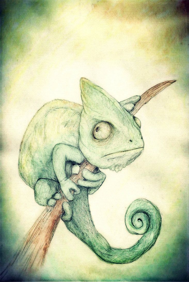 732x1090 Chameleon Watercolour By ~friendermen Art - Chameleon Watercolor