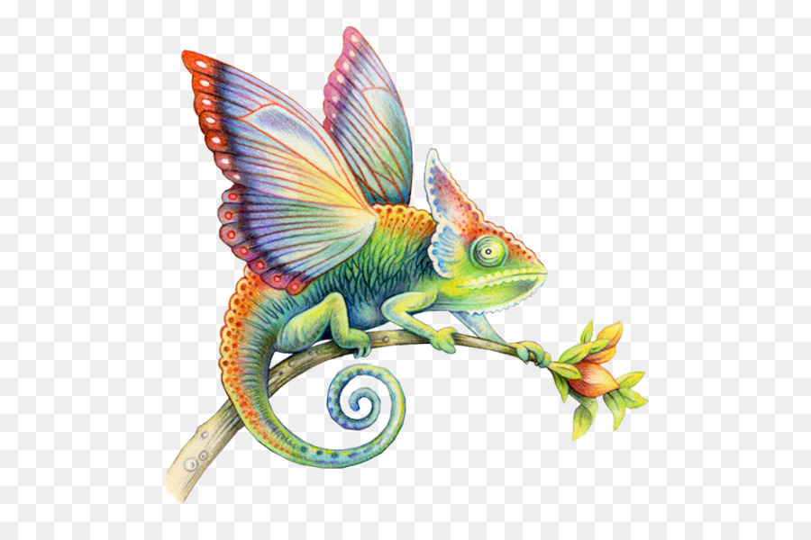 900x600 Colored Pencil Art Watercolor Painting Illustrator - Chameleon Watercolor
