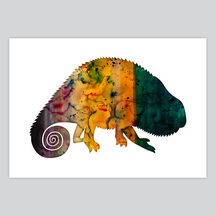 700x700 Watercolor Print Chameleon - Chameleon Watercolor