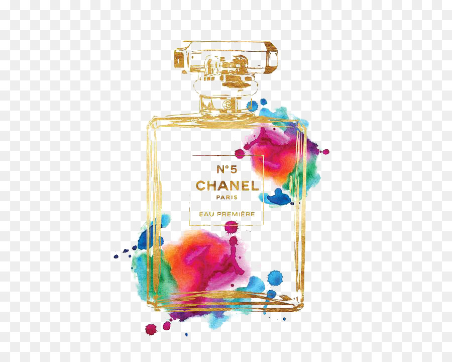900x720 Chanel No. 5 Perfume Watercolor Painting Poster - Chanel Watercolor