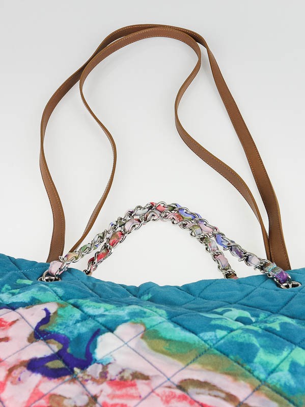 599x800 Chanel Multicolor Quilted Canvas Watercolor Large Tote Bag - Chanel Watercolor Bag