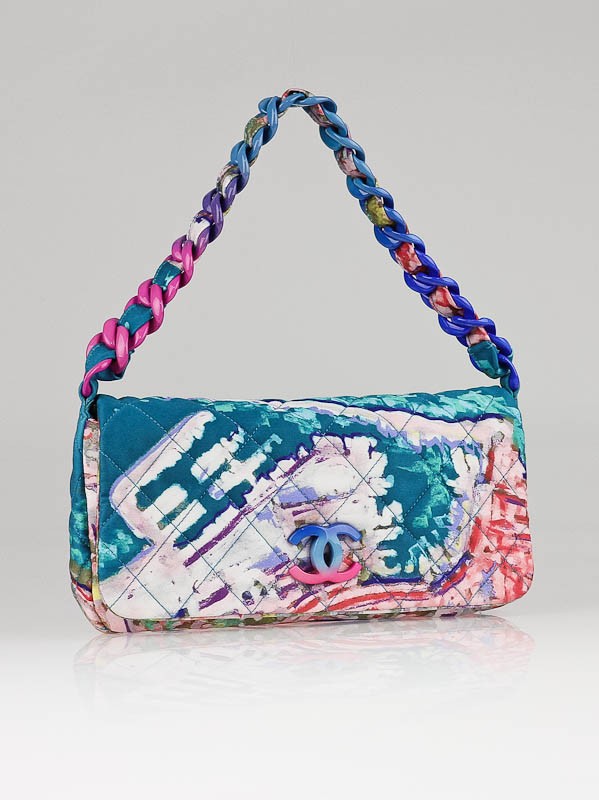 599x800 Chanel Multicolor Quilted Canvas Watercolor Pochette Flap Bag - Chanel Watercolor Bag