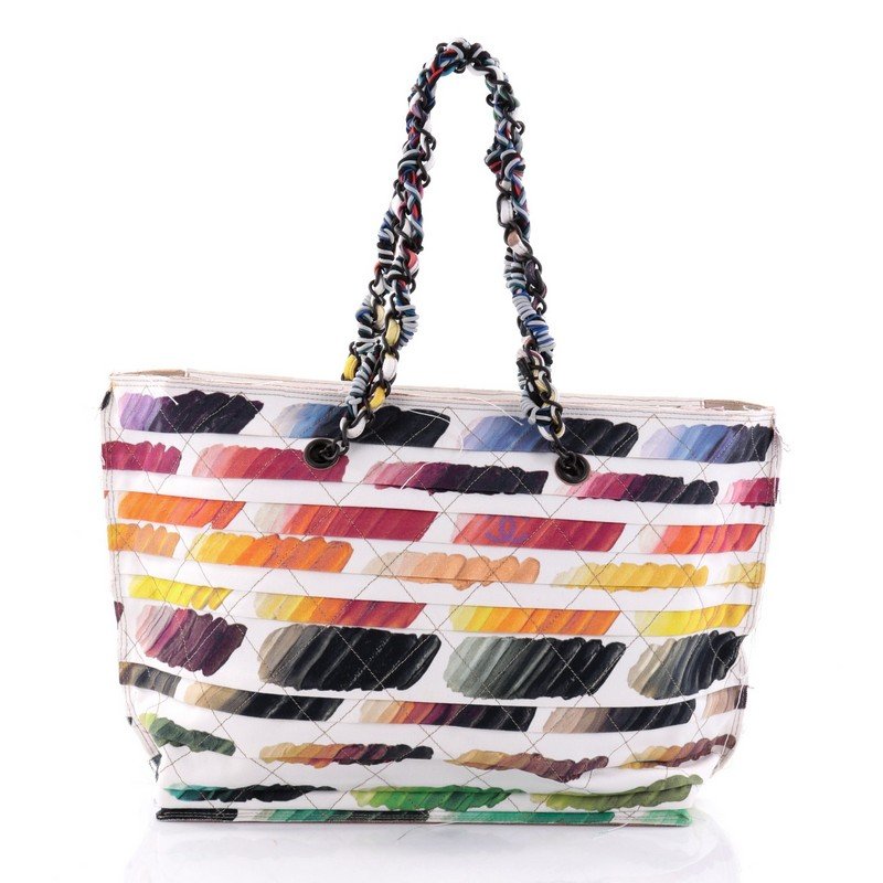 800x800 Chanel Watercolor Colorama Shopping Tote Quilted Printed Canvas - Chanel Watercolor Bag