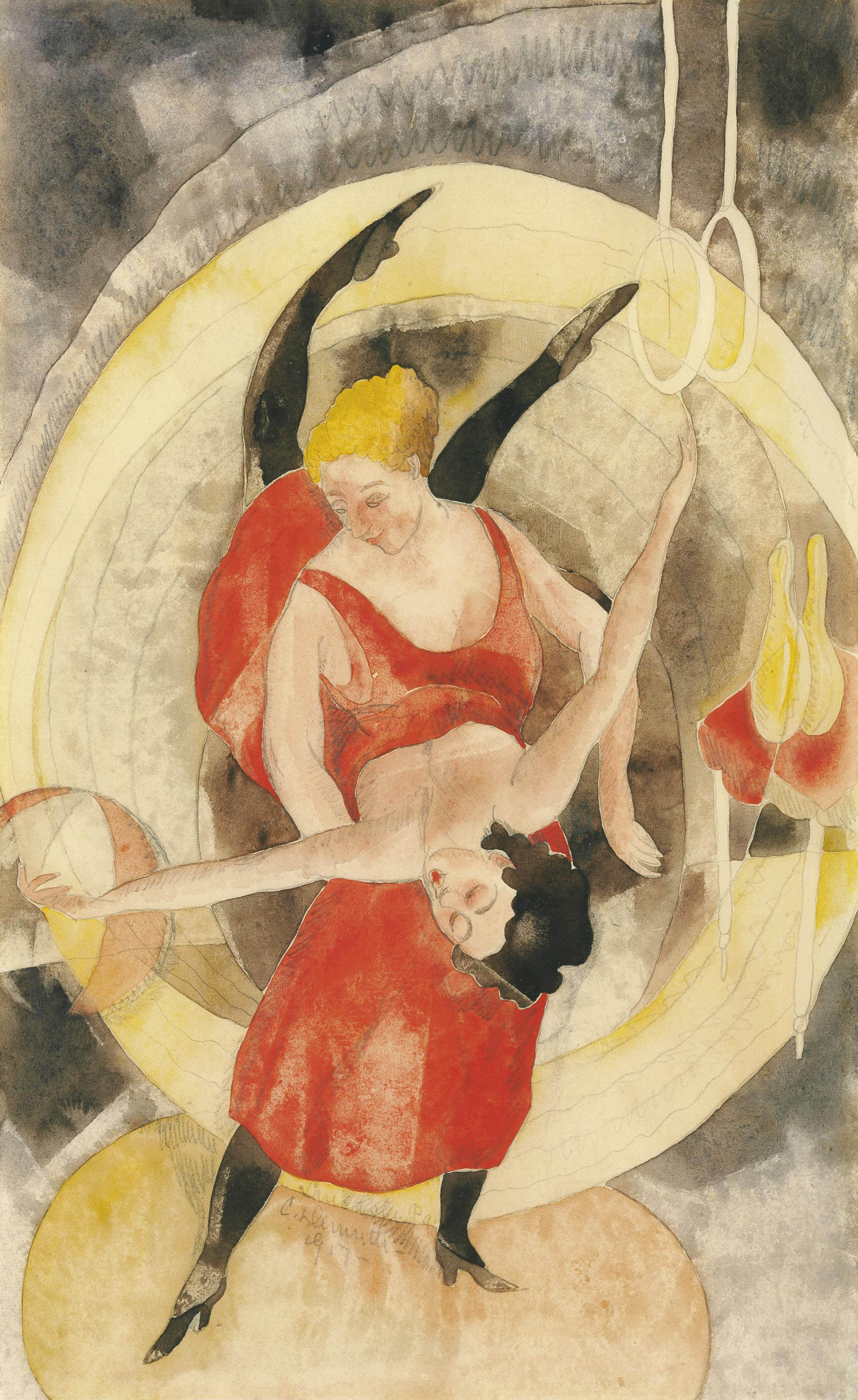 1961x3200 Charles Demuth (1883 1935) Tumblers 20th Century, Drawings - Charles Demuth Watercolor Paintings