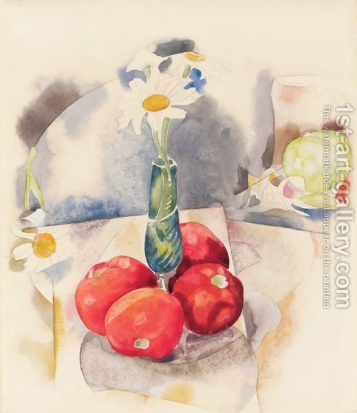 519x600 Daisies And Tomatoes Charles Demuth Reproduction 1st Art Gallery - Charles Demuth Watercolor Paintings