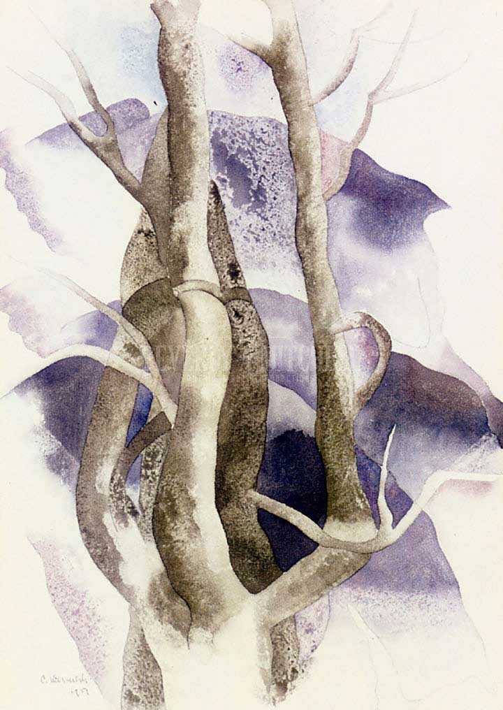 720x1016 Tree Forms By Charles Demuth Giclee Print From Beverly A Mitchell - Charles Demuth Watercolor Paintings
