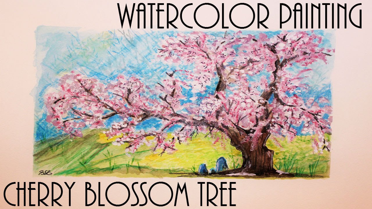 1280x720 Quick Watercolor Painting Cherry Blossom Tree - Cherry Blossom Tree Watercolor