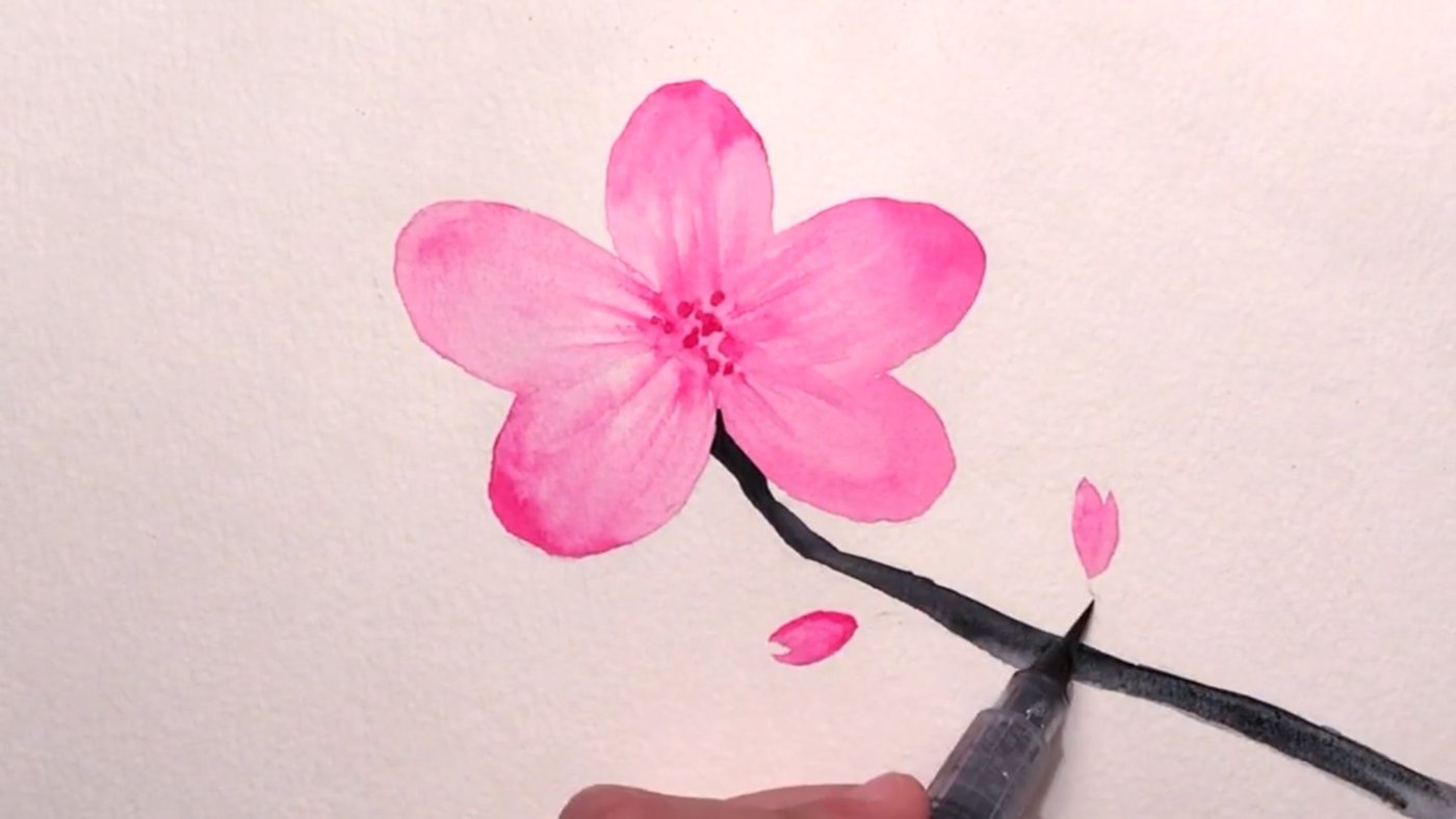 Цветы Сакуры туториал арт 