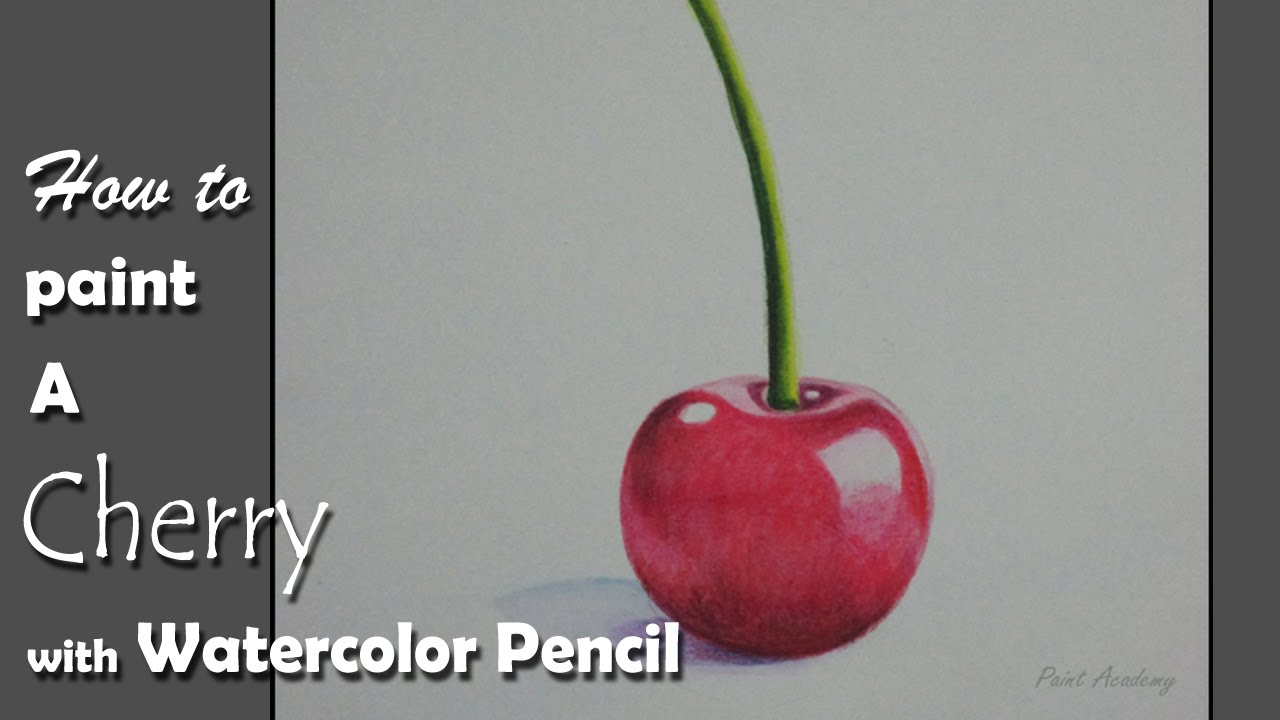 1280x720 How To Paint A Cherry With Watercolor Pencil Step By Step - Cherry Watercolor