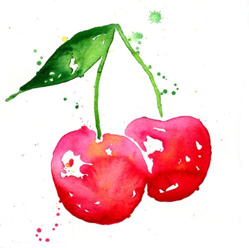 500x498 De Para La Watercolor Painting - Cherry Watercolor
