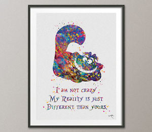 300x260 Cheshire Cat Quote Alice In Wonderland Watercolor Print Wedding - Cheshire Cat Watercolor